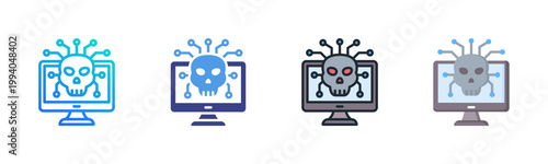 Cybercrime Icon Set Multiple Style Collection