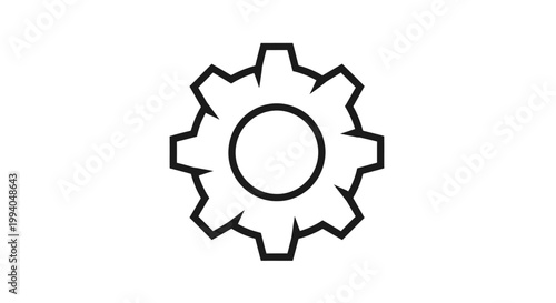 A clear and versatile gear icon representing essential settings, mechanical functionality, and core system processes, widely used for configuration and technical adjustments