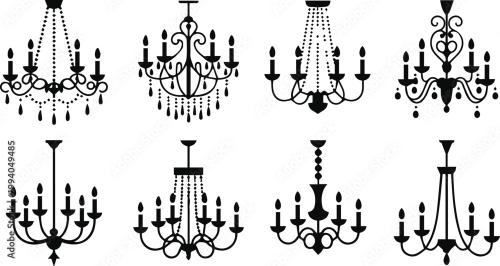 Fotografia linear chandelier silhouette collection