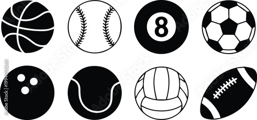 Sports ball icons for team games