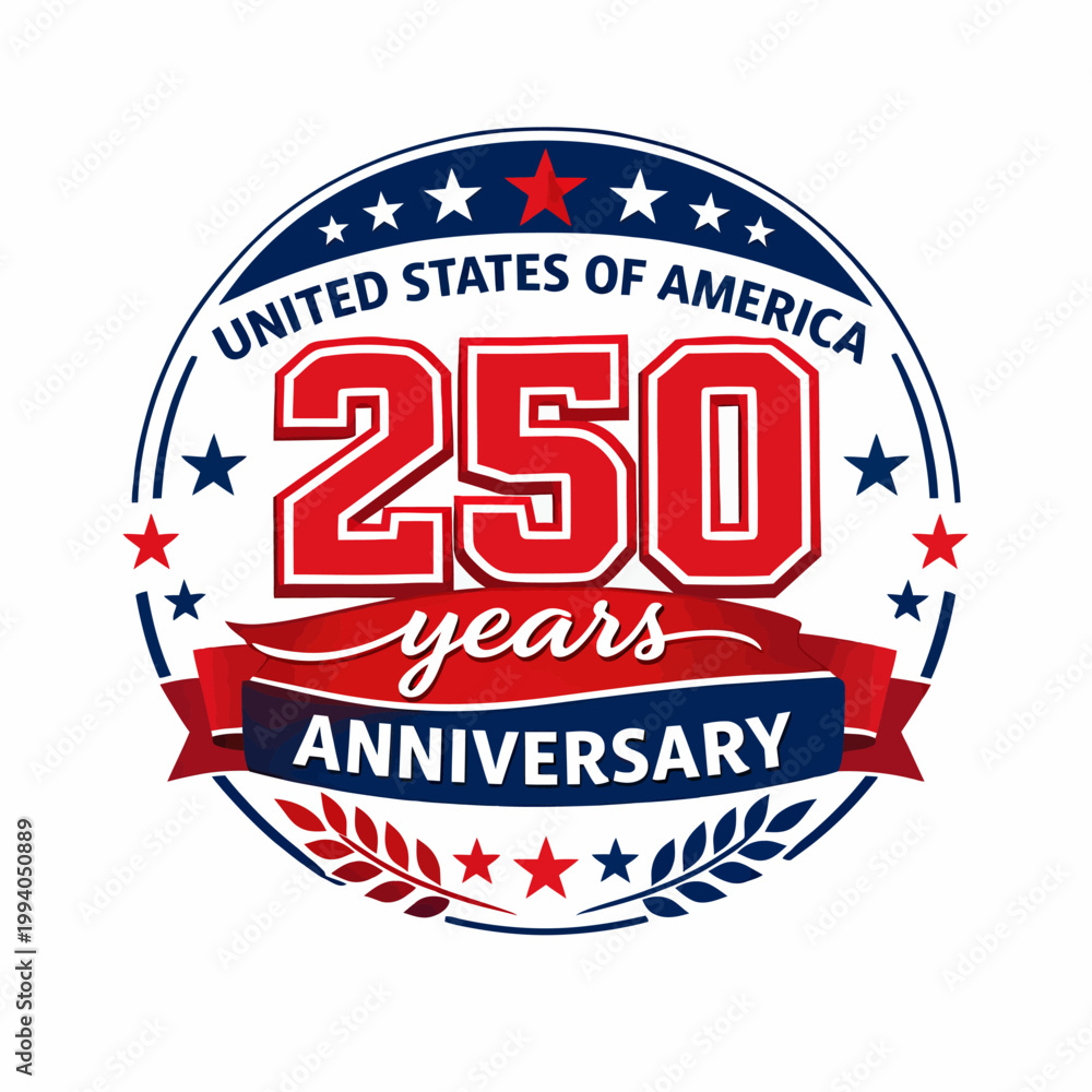 Fototapeta premium United states of america 250th anniversary commemorative seal
