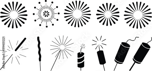 firework burst icons set