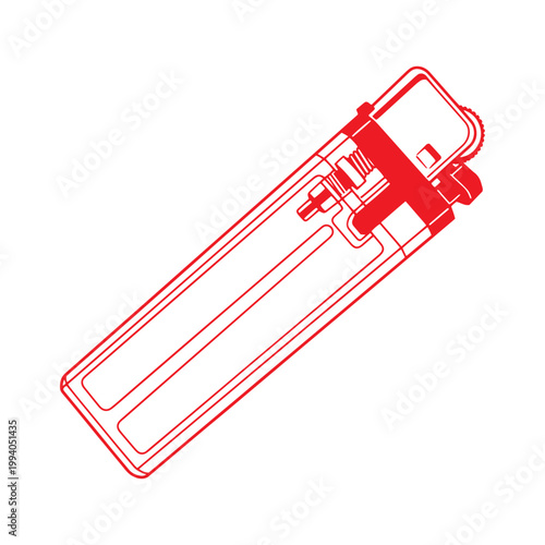 sketch illustration or line art of a gas lighter