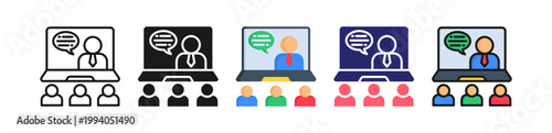 Virtual Class Multiple Style Icon Set Collection. 