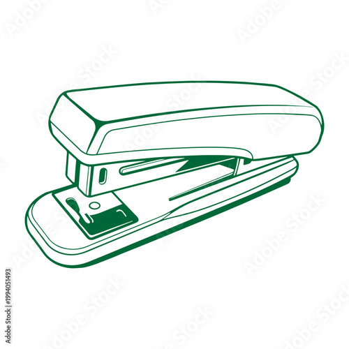 a stapler, a tool used to staple paper together