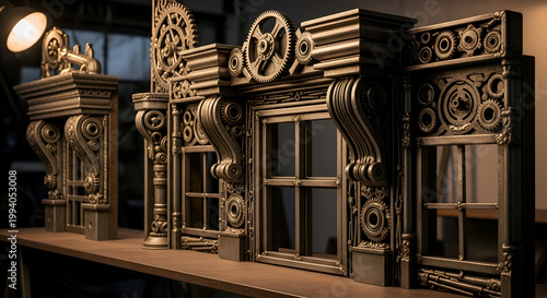 Intricate wooden carved door panels.