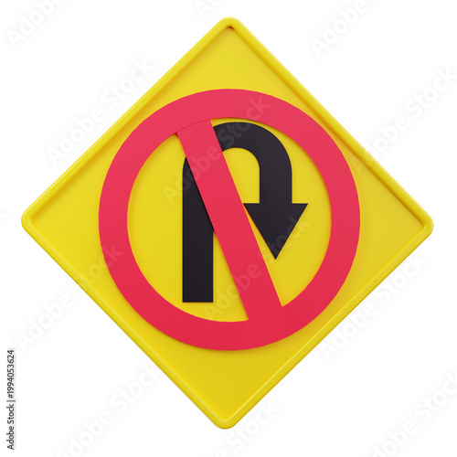 No u-turn traffic sign 3d icon Free Download No u-turn traffic sign 3d icon - GFXLoad