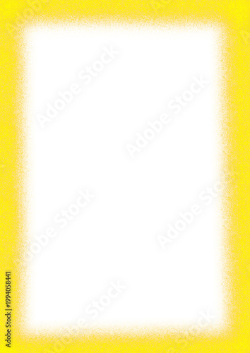 Yellow Spray Frame A4 Background, Soft Airbrush glitter Border with White Center Template