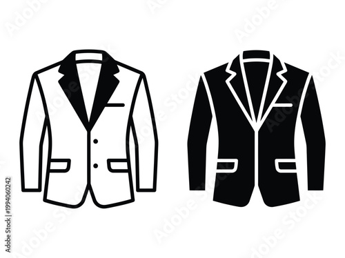 A black and white image of two blazers Vector