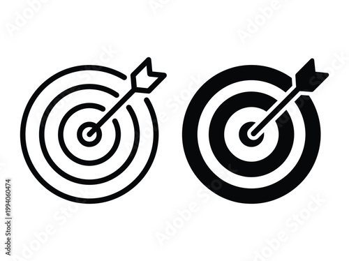 Two targets with arrows on white background Vector