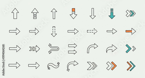 Collection of Hand Drawn Arrow Icons in Various Styles.