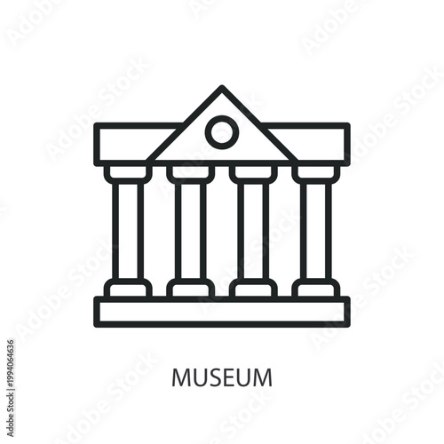 Museum thin line vector icons