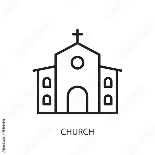 Church thin line vector icons