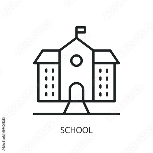 School thin line vector icons