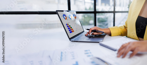 Photography Business analysis report with financial data, marketing business strategy project, Business financing accounting banking concept, finances, calculate about cost to real estate investment, tax system