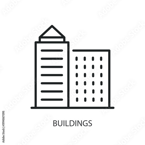 Buildings thin line vector icons