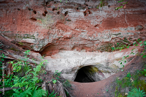Photography Narrow passage into underground caves near the village of Borshchevo, Leningrad