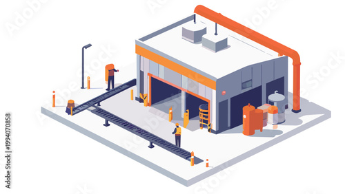 3d model of a oil factory
