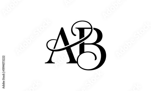 AB initial letter logo or AB monogram