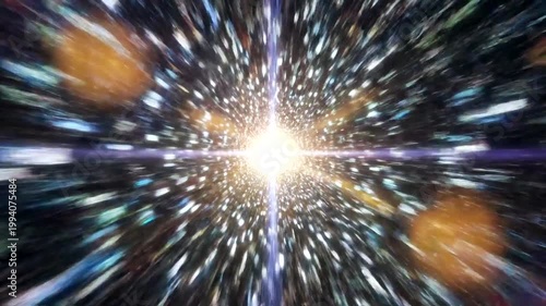 Vibrant cosmic explosion of light and color.