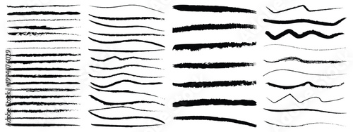 Grunge underline chalk with pencil line, Wave, straight, dotted, zigzag lines, crayon drawn lines illustrator brush stroke set. hand drawn painted chalk brushes, 