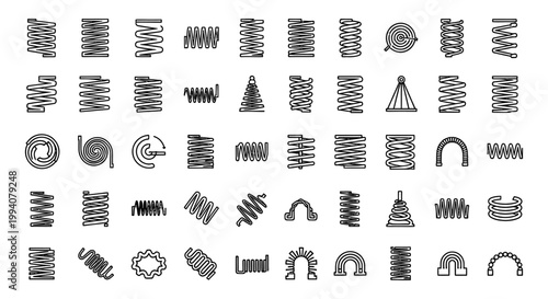 collection of various spring icons and symbols engineering and design elements