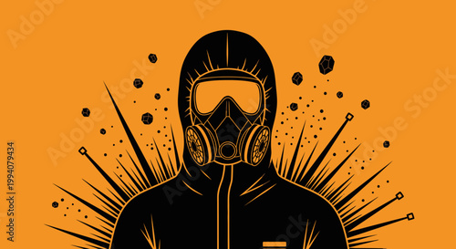 hazmat suit respirator mask personal protective equipment chemical protection biohazard for safety in hazardous areas.