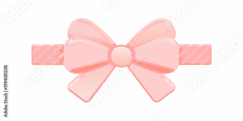 A delicate pink hair bow with a subtle textured appearance
