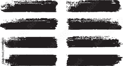 Ink splatter set with black grunge paint strokes Abstract paint brush stroke kit with messy splashes