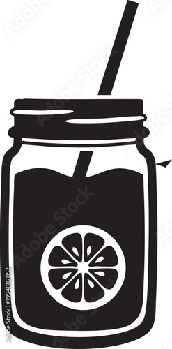 Mason Jar, Lemonade Illustration, Drink Vector, Refreshment Icon