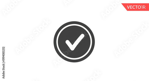 Simple dark gray check mark inside a circle icon.