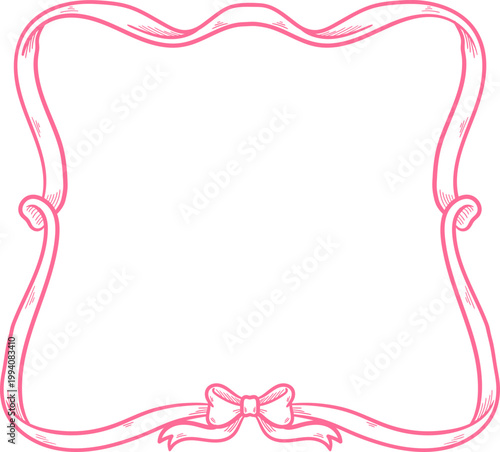 Soft Rectangle Ribbon Frame Border Cute Clipart