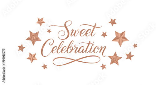 Sweet Celebration with Sparkling Stars, Festive Greeting Card