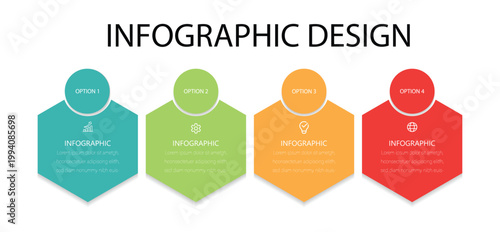 Business process infographic template. Thin line design with numbers 4 options or steps. Vector infographics template for chart, diagram, web design, presentation, workflow layout. 