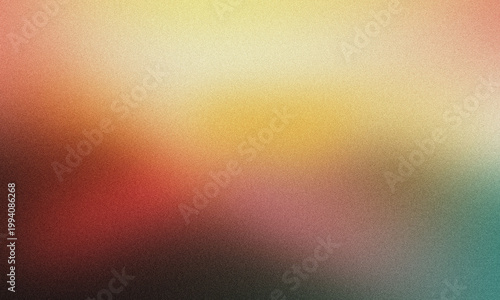 Abstract blurred gradient background with warm red orange yellow and cool teal colors soft light bokeh smooth vibrant wallpaper backdrop design