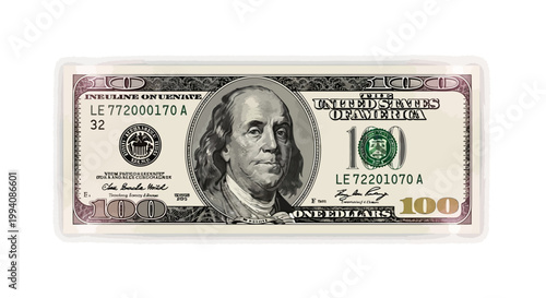 One Hundred Dollar Bill Benjamin Franklin Portrait