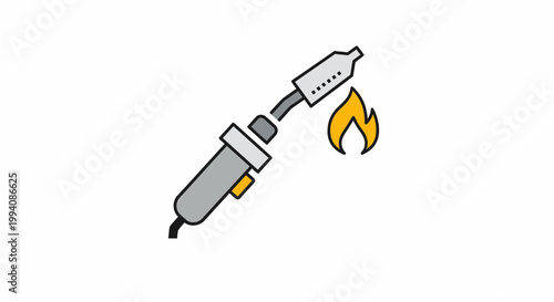 Soldering Iron With Flame Icon