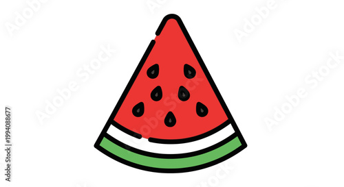 Fresh watermelon slice vector illustration isolated on white background