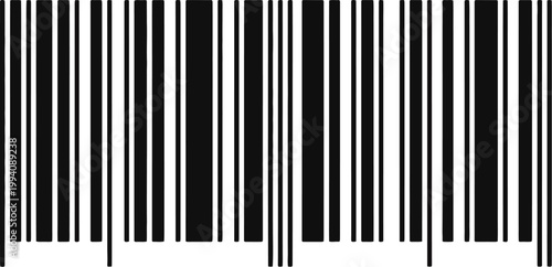 Barcode icon vector, illustration, minimalist fake barcode symbol for digital labeling e commerce packaging and scanning technology interface design.
