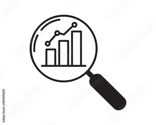   
"Data Analytics Icon Showing Growth Research, Business Intelligence, and Performance"