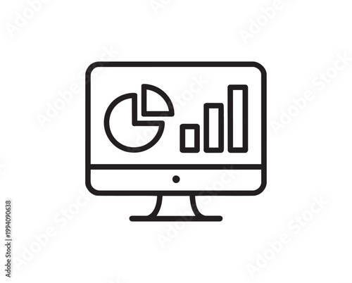 "Business Data Analysis Icon Showing Growth, Performance Evaluation, and Intelligence"