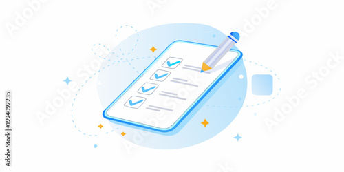 Digital checklist on a smartphone with a stylus for task management