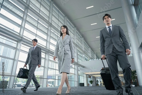 business people walking in the city