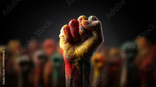 Black hand holding Pan-African heart symbol for Juneteenth Freedom Day celebration
