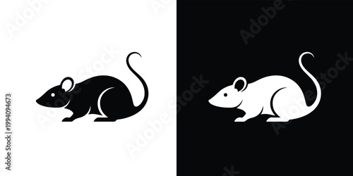 Black and white silhouette of mice on split background mouse rodents
