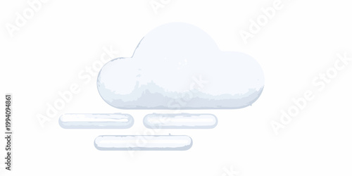 Simple illustration of a white cloud with three rectangular shapes below