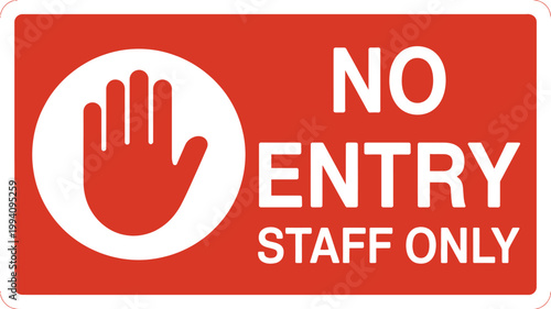 Εκτύπωση καμβά Staff only no entry sign, restricted access warning board and sticker design with prohibition symbol for workplace safety and hazard control signage