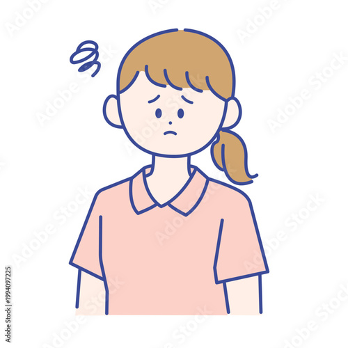 女性介護士の困った表情イラスト