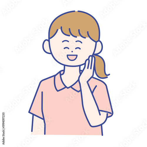 女性介護士の笑顔イラスト