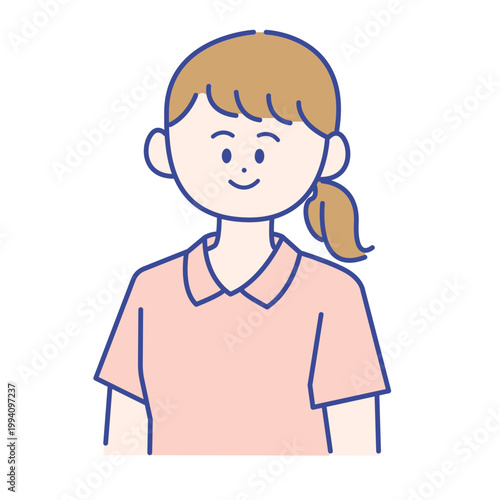女性介護士の笑顔イラスト